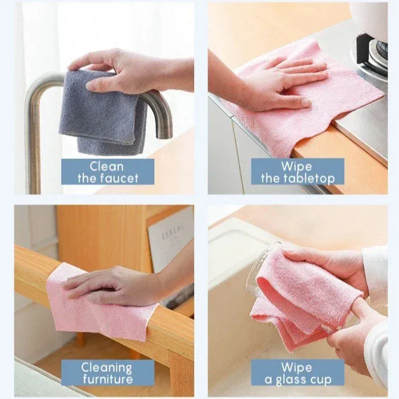 Lingette de nettoyage réutilisable en microfibre – Rouleau de 20 feuilles, alternative aux essuie-tout 6