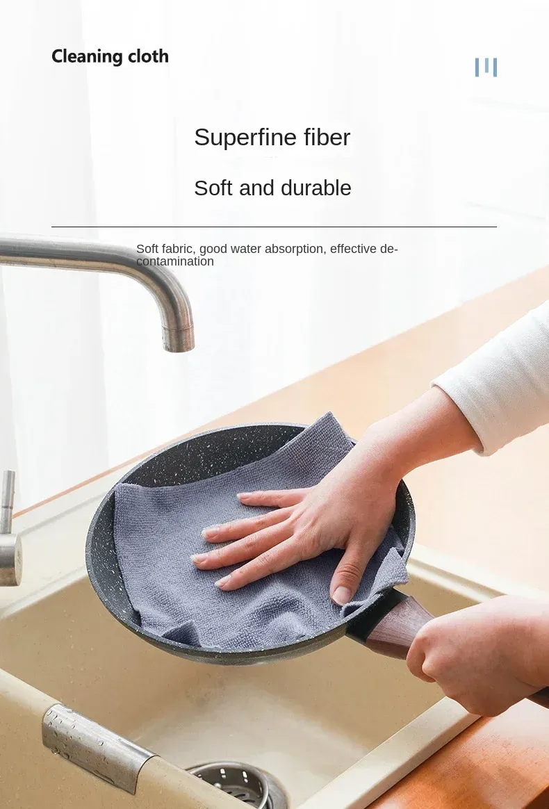 Lingette de nettoyage réutilisable en microfibre, mise en situation