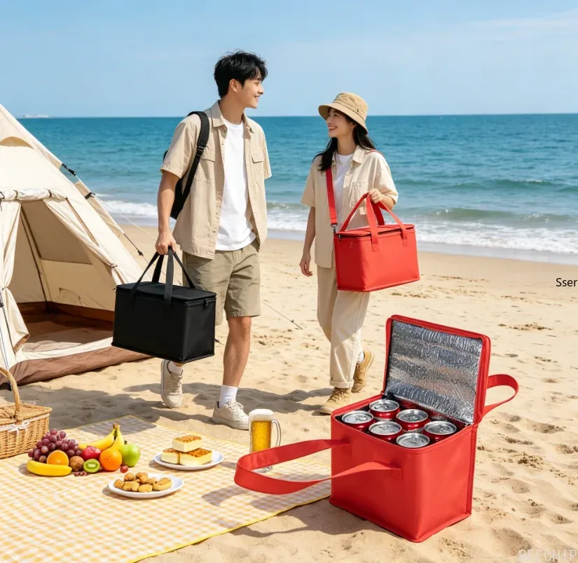 Sac isotherme portable et pliable pour pique-nique et transport de boissons 2