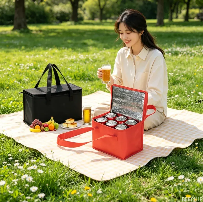 Sac isotherme portable et pliable pour pique-nique et transport de boissons 4