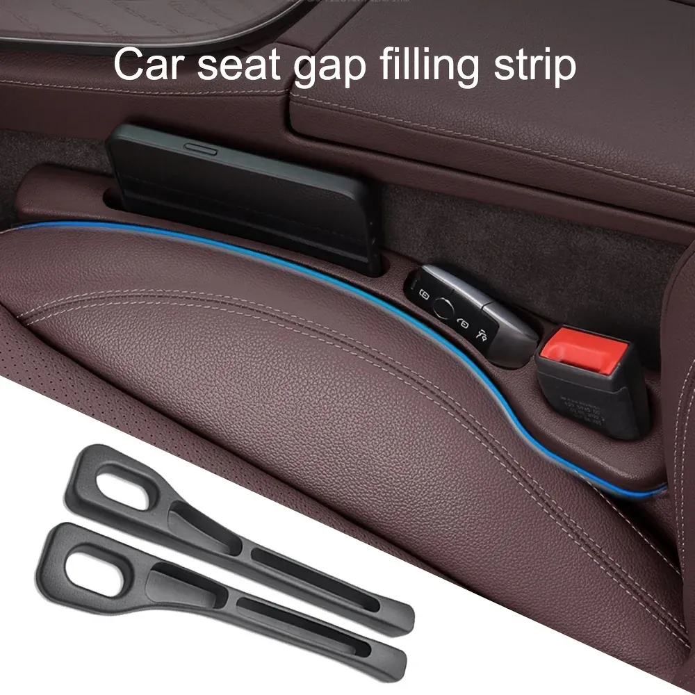 Organisateur de remplissage d'espace de siège auto, lot de 2, bande bouche-interstice étanche en PU avec 2 rainures, rangement pour espace de siège, accessoire d'intérieur automobile 3