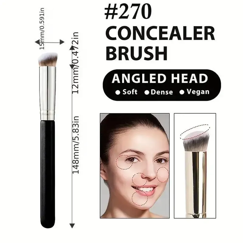 Pinceau anti-cernes 270, pinceau de maquillage intense pour le visage et les yeux, pour un fond de teint impeccable, pinceau Kabuki pour blush et contouring du nez, de qualité supérieure 5