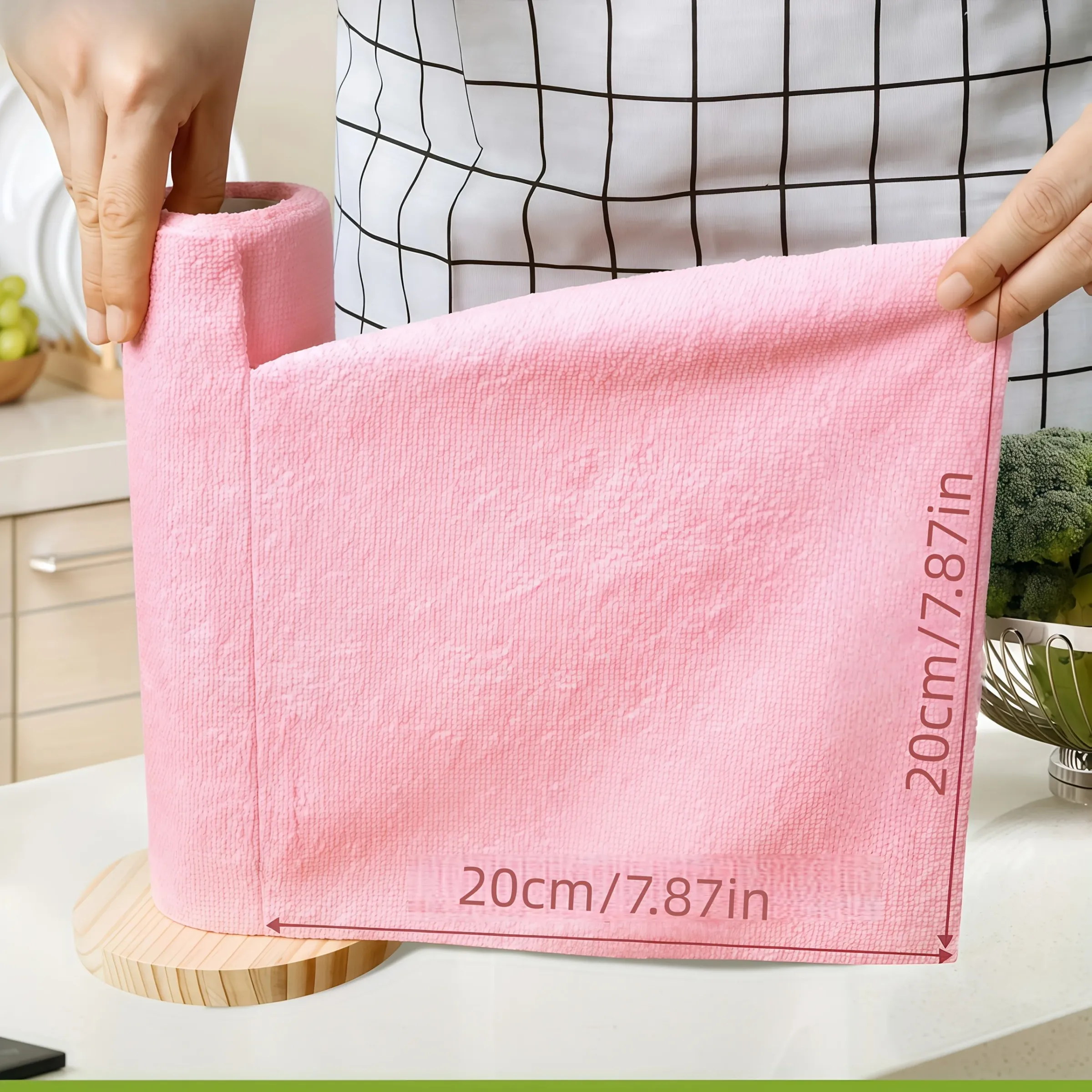 Lot de 20 chiffons de nettoyage réutilisables en microfibre (1 rouleau) - torchons de cuisine, chiffons ménagers multi-usages 3