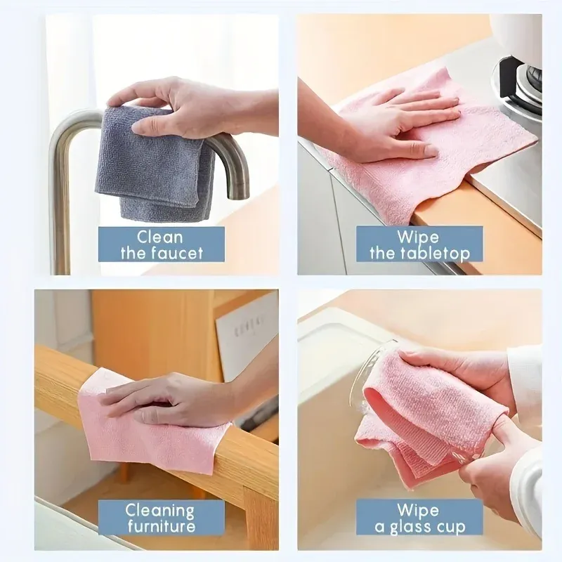 Chiffons en microfibre en situation de nettoyage