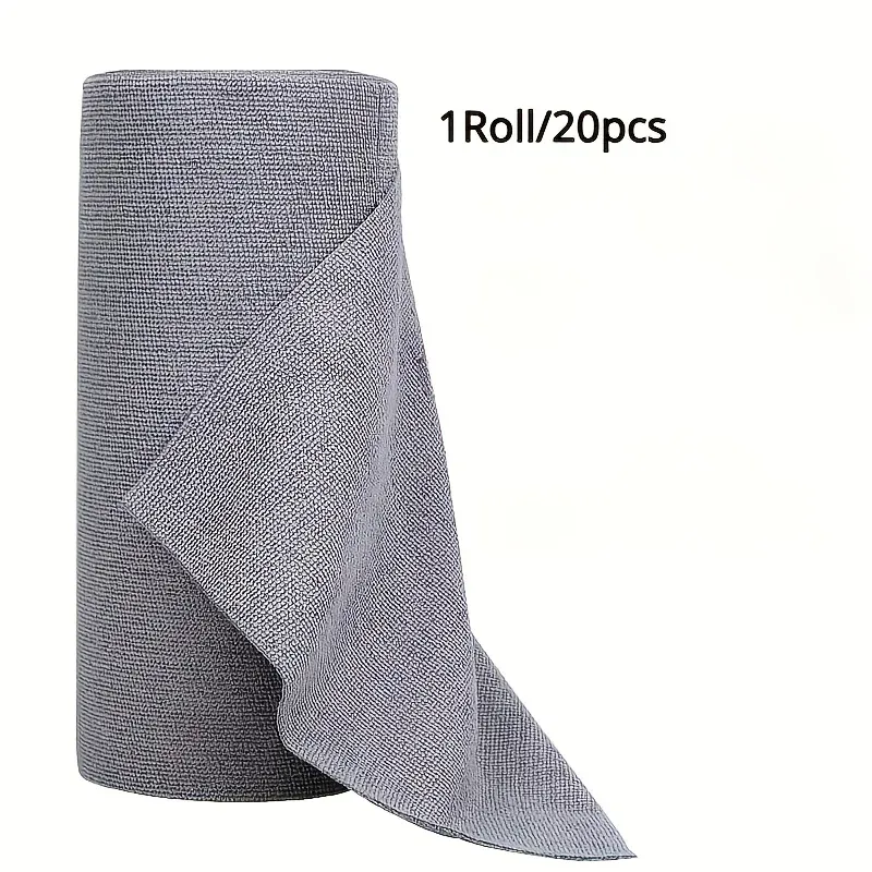 Lot de 20 chiffons de nettoyage réutilisables en microfibre (1 rouleau) - torchons de cuisine, chiffons ménagers multi-usages 9