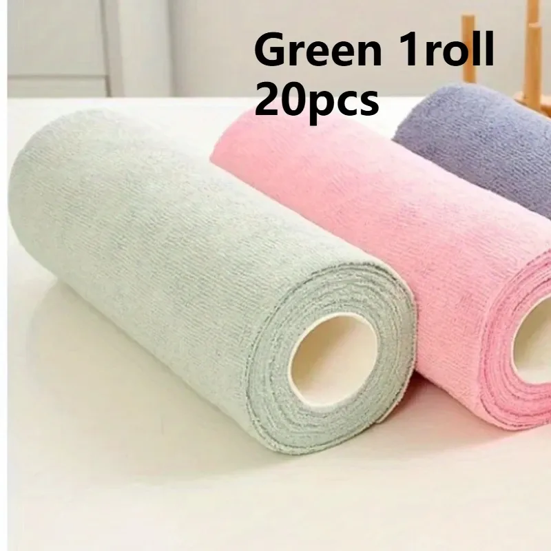 Lot de 20 chiffons de nettoyage réutilisables en microfibre (1 rouleau) - torchons de cuisine, chiffons ménagers multi-usages 8