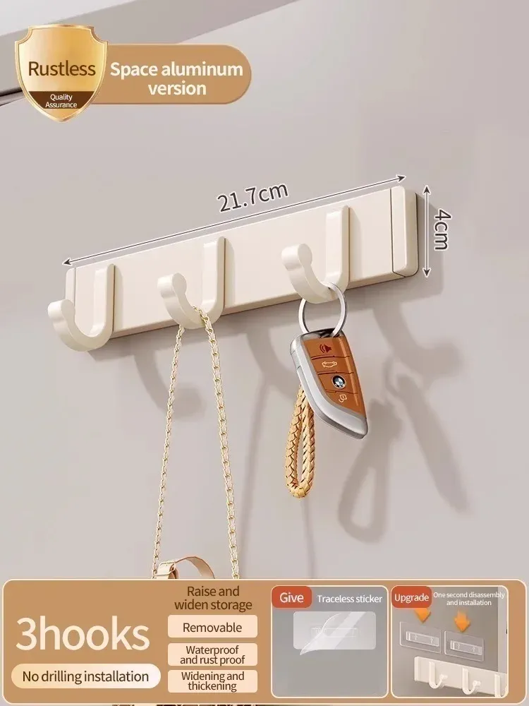 Crochet adhésif mural et de porte, porte-vêtements à forte capacité de charge, sans perçage, pour salle de bain 26