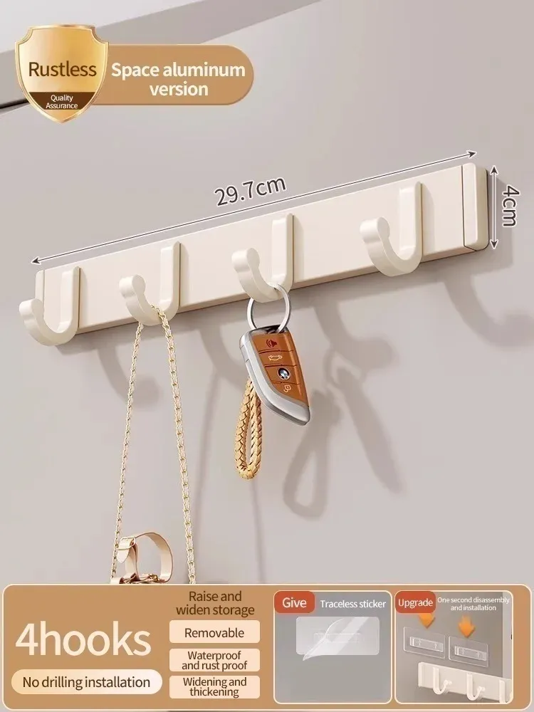 Crochet adhésif mural et de porte, porte-vêtements à forte capacité de charge, sans perçage, pour salle de bain 24
