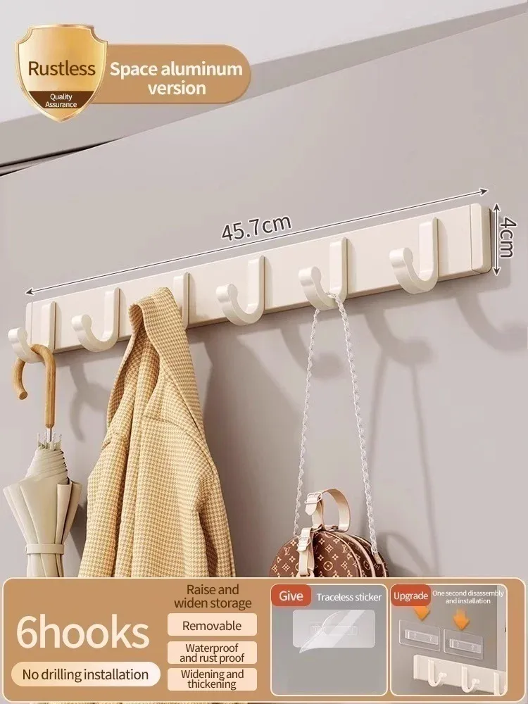 Crochet adhésif mural et de porte, porte-vêtements à forte capacité de charge, sans perçage, pour salle de bain 18