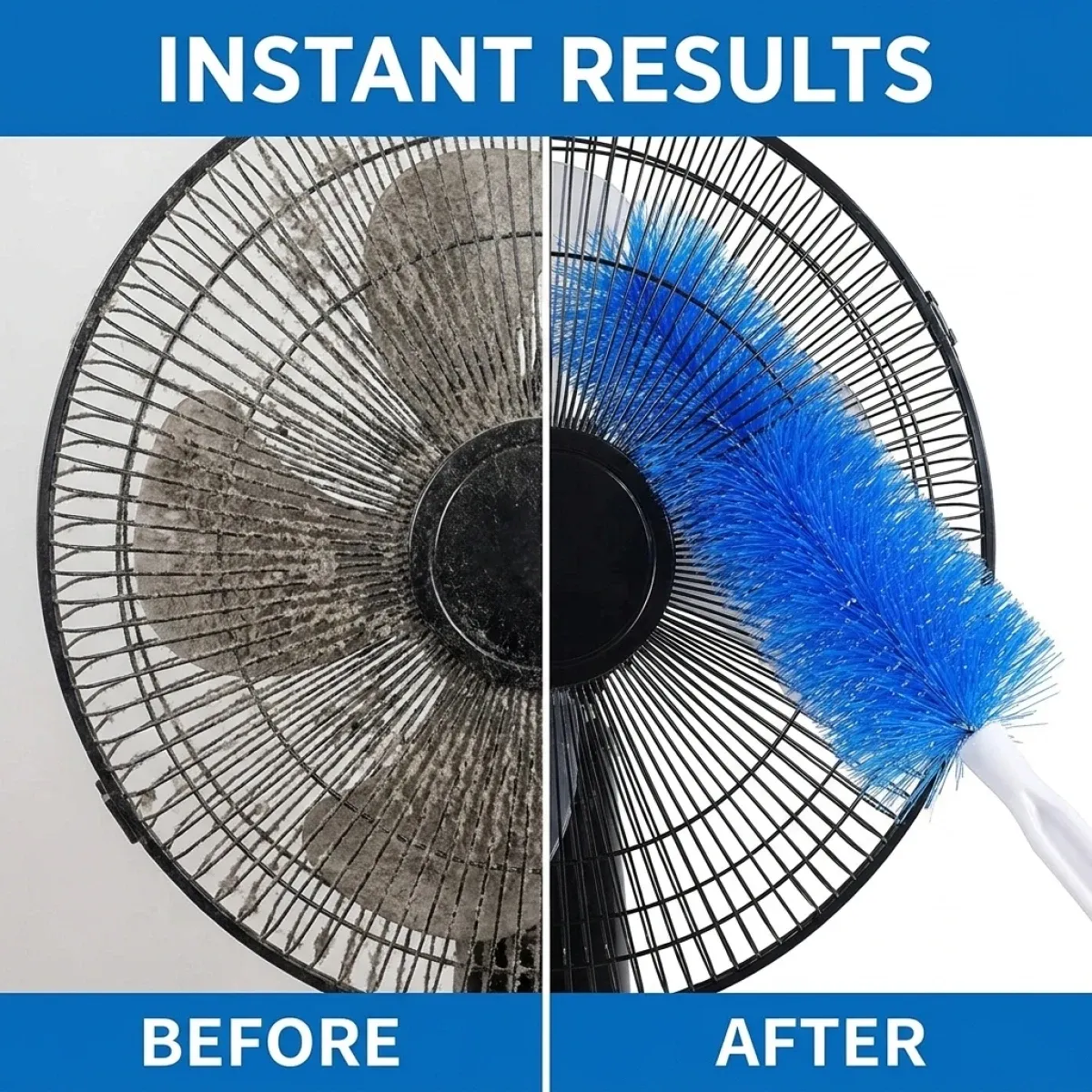 Brosse de nettoyage pour ventilateur de plafond à long manche et poils doux, pour grilles d'aération et meubles 2