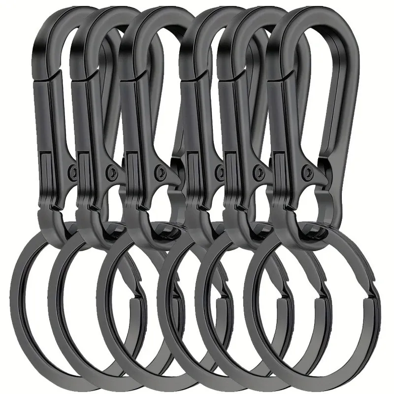 Lot de 6 porte-clés mousquetons en métal pour clés de voiture 3