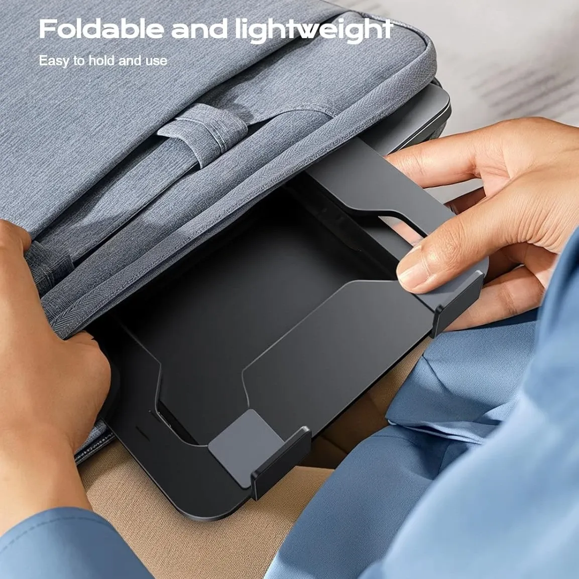 Support réglable en alliage d'aluminium DT-02B pour ordinateur portable jusqu'à 17 pouces, pliable, avec fonction de refroidissement 6