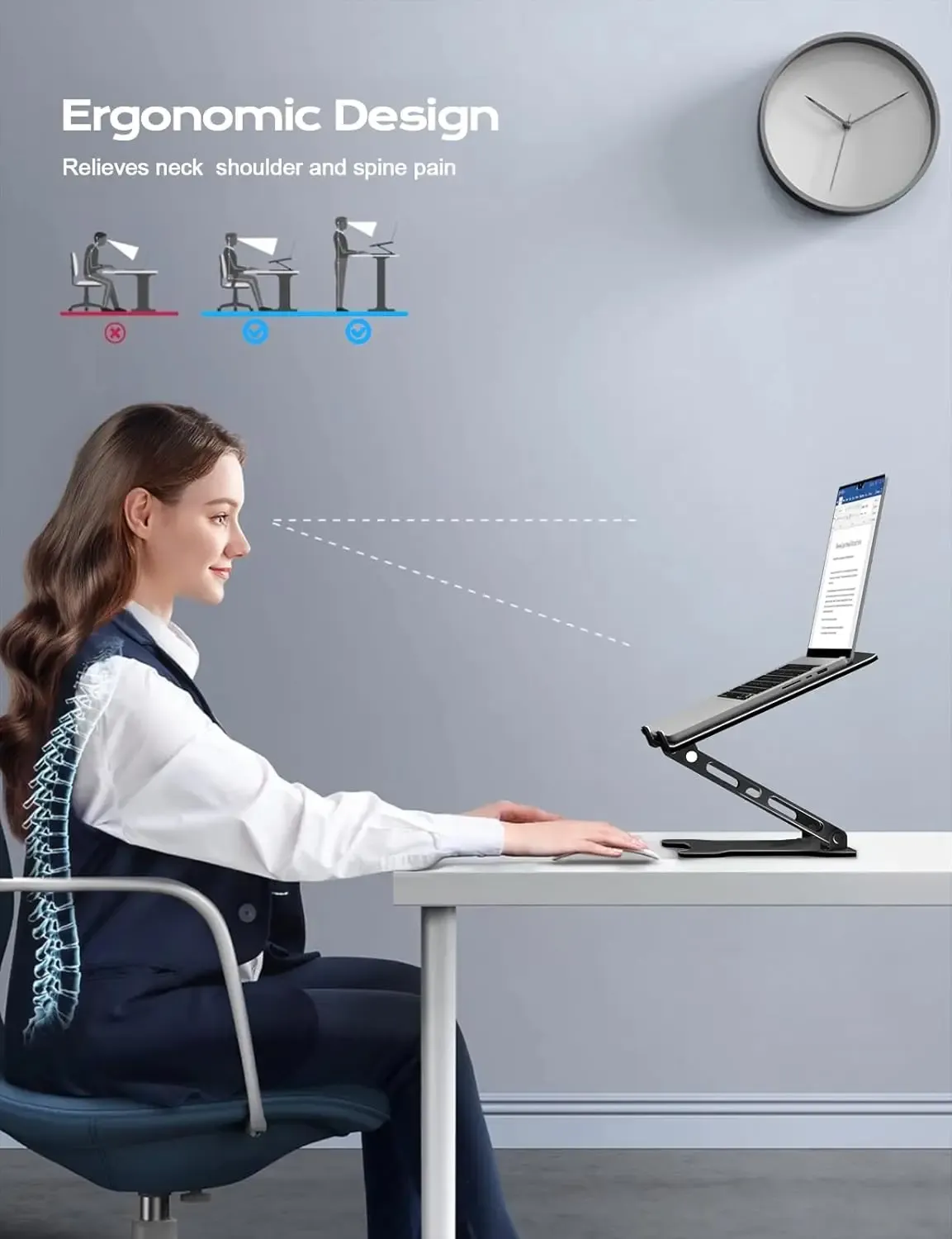 Support de tablette réglable en situation d'utilisation