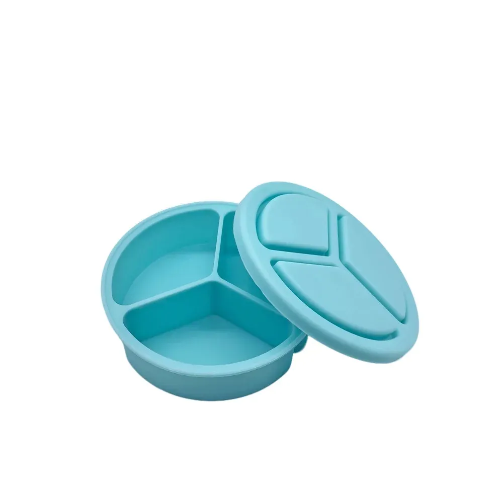 Boîtes à collation réutilisables en silicone avec couvercles, boîte à collation double compartiment pour sauces, condiments et snacks, mini boîte alimentaire portable 9