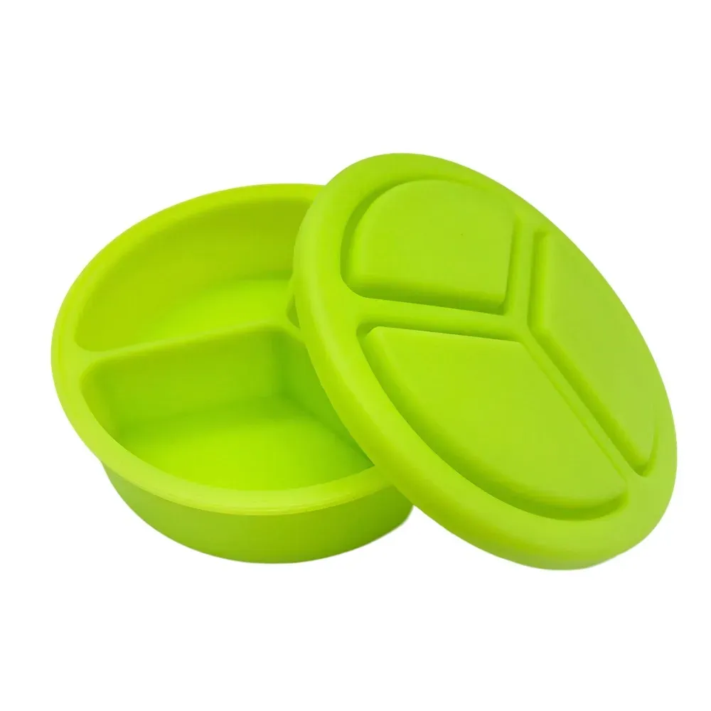 Boîtes à collation réutilisables en silicone avec couvercles, boîte à collation double compartiment pour sauces, condiments et snacks, mini boîte alimentaire portable 8