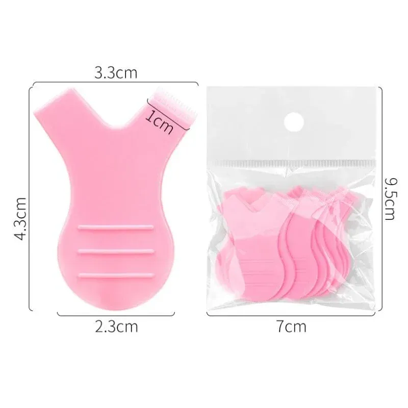Lot de 10 brosses à cils réutilisables en plastique en forme de Y, pour extension et permanente de cils 4