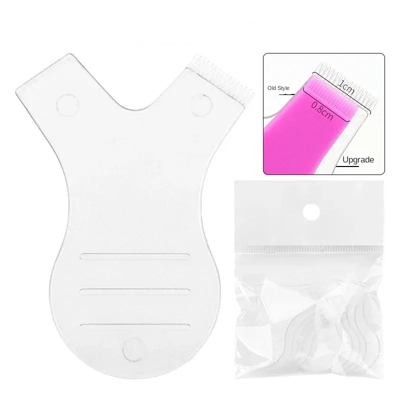 Lot de 10 brosses à cils réutilisables en plastique en forme de Y, pour extension et permanente de cils 12