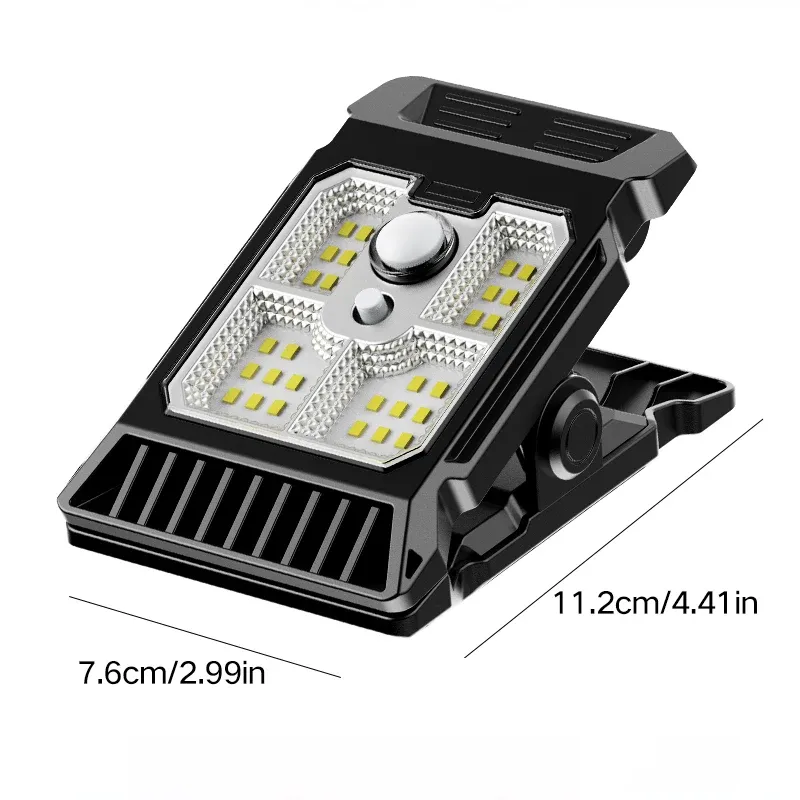 Lampe solaire de jardin à détection de mouvement, éclairage multifonction, à pince, pour extérieur 3