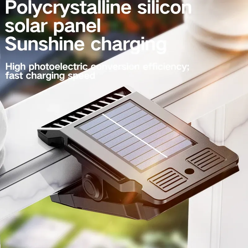Lampe solaire de jardin à détection de mouvement, éclairage multifonction, à pince, pour extérieur 4