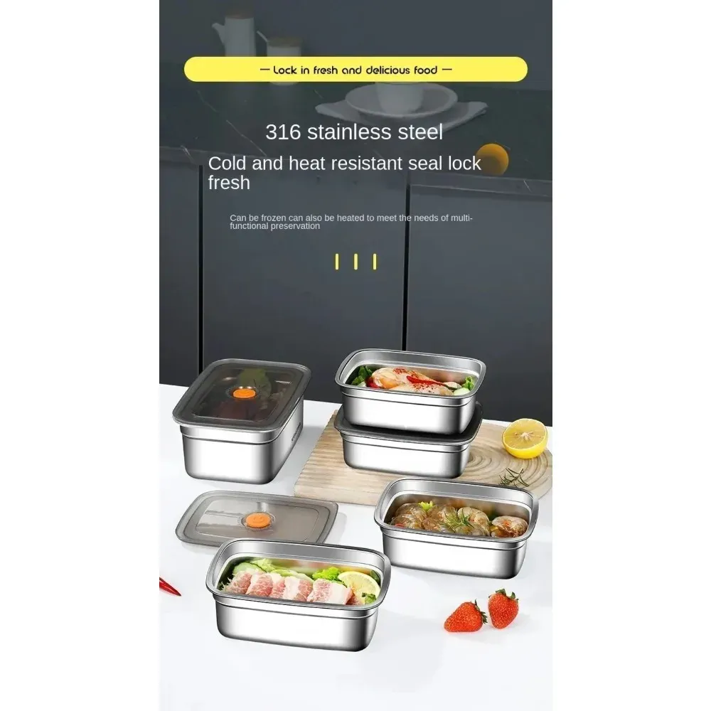 Boîte à lunch de camping en acier inoxydable, boîte de conservation hermétique pour congélateur, boîte bento anti-fuite compatible micro-ondes - Image 1