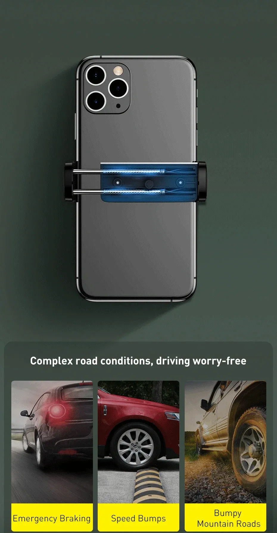 Support téléphone voiture, vue détaillée