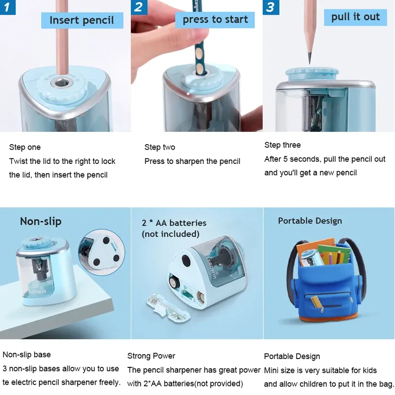 Taille-crayon électrique en situation d'utilisation