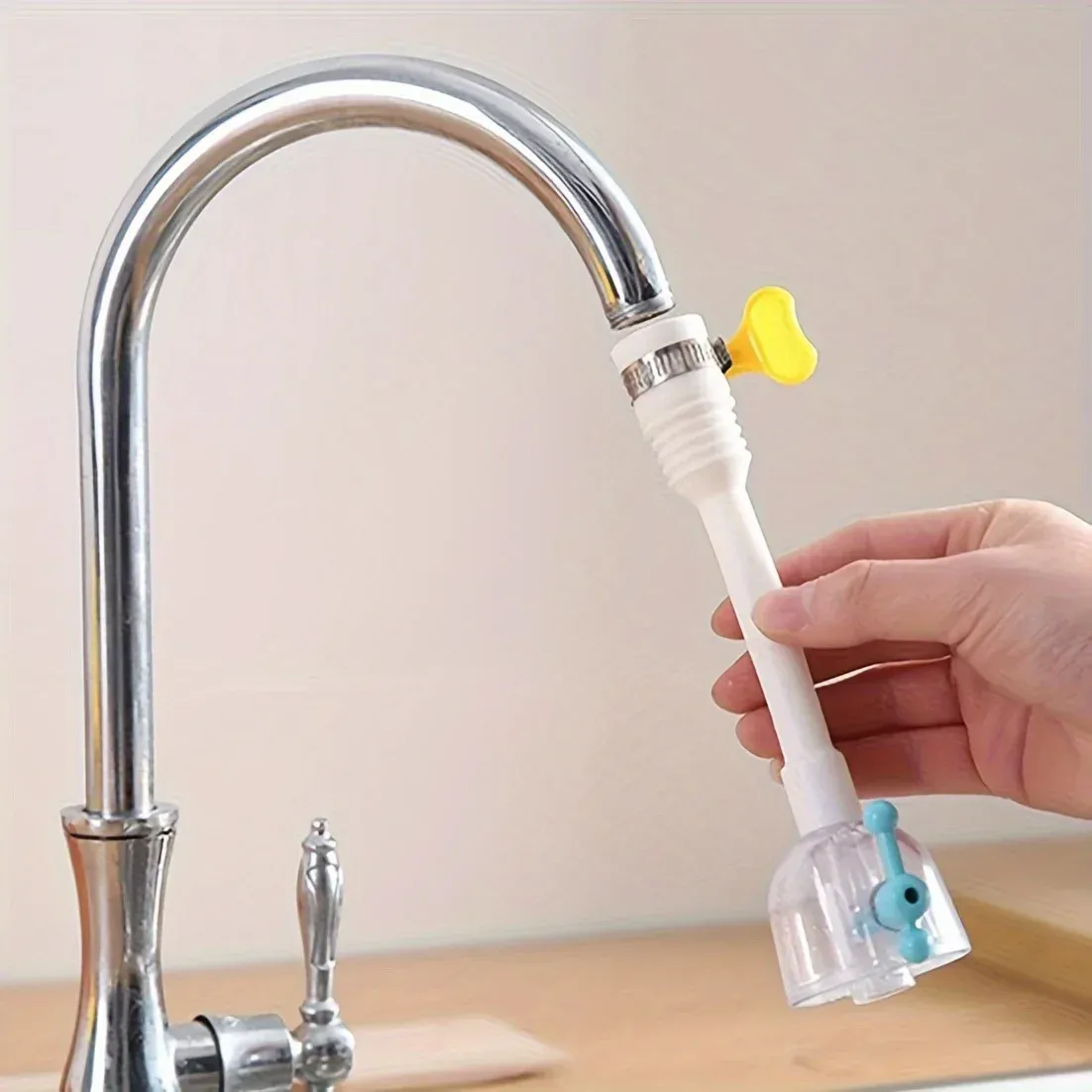 Filtre à eau pivotant 360° pour robinet de cuisine, avec connecteur extensible anti-éclaboussures 3