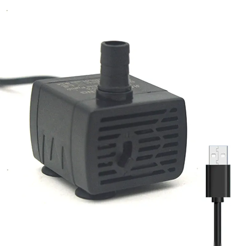 Pompe de filtration USB silencieuse pour aquarium, mini fontaine pour animaux de compagnie, pompe de circulation d'eau submersible à débit réglable 5 V 5 W