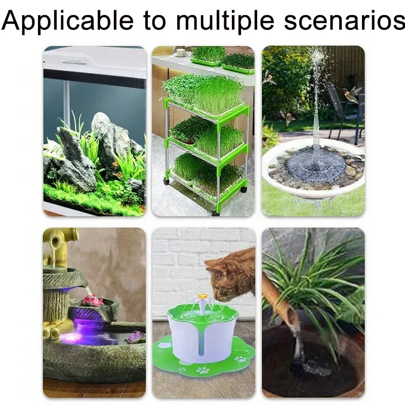 Pompe de filtration USB silencieuse pour aquarium, mini fontaine pour animaux de compagnie, pompe de circulation d'eau submersible à débit réglable 5 V 5 W 2