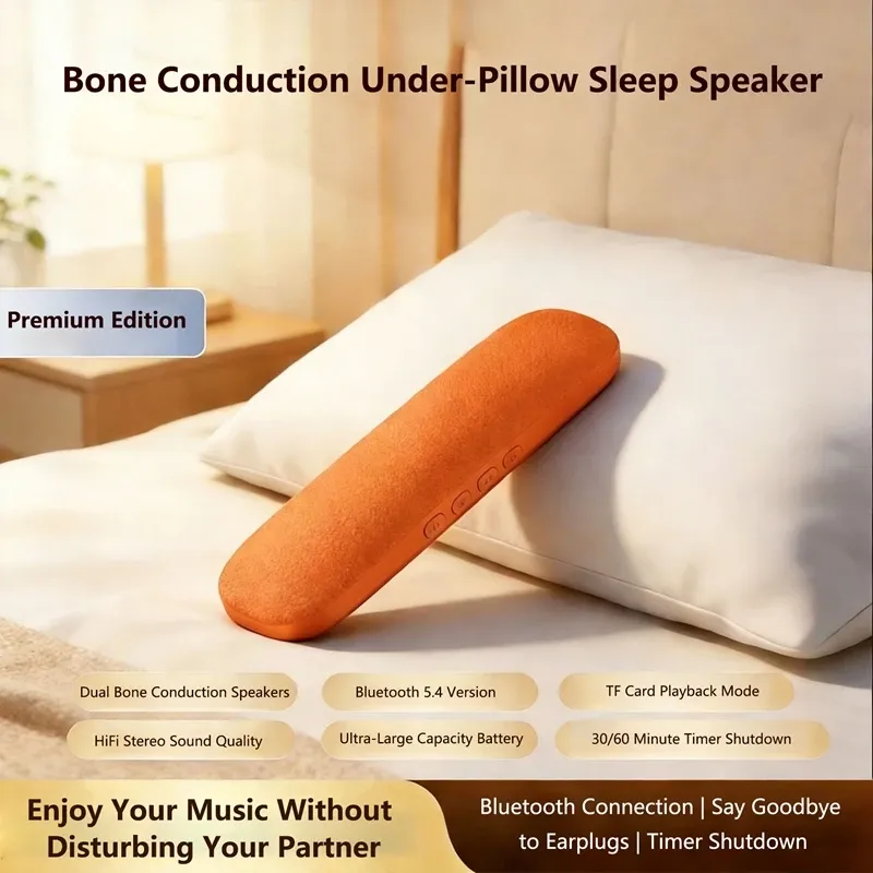 Haut-parleur Bluetooth à conduction osseuse Lenovo pour le sommeil, format sous oreiller