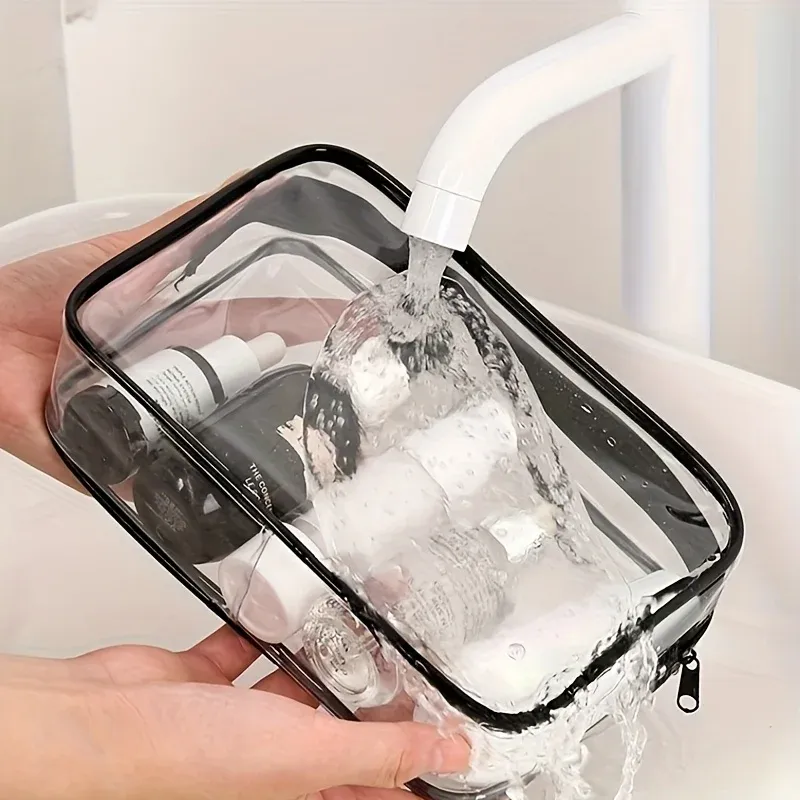Trousse de toilette femme grande capacité, idéale pour les voyages, facile à nettoyer, pour produits cosmétiques et médicaments 4