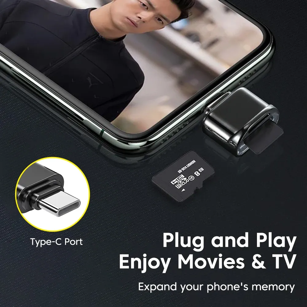 Mini lecteur de cartes OTG micro TF USB 3.1 haute vitesse pour téléphone portable, MacBook, Samsung et Xiaomi, transfert de données, adaptateur USB-C 3