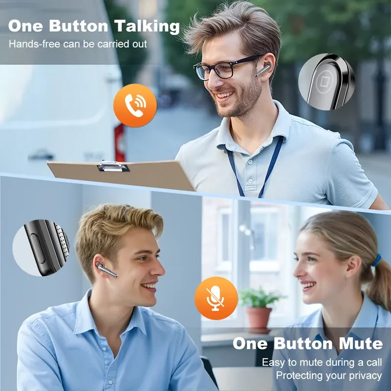 Casque Bluetooth mono-oreille pour conduite, mains libres, batterie 500 mAh, étui de charge sans fil 4