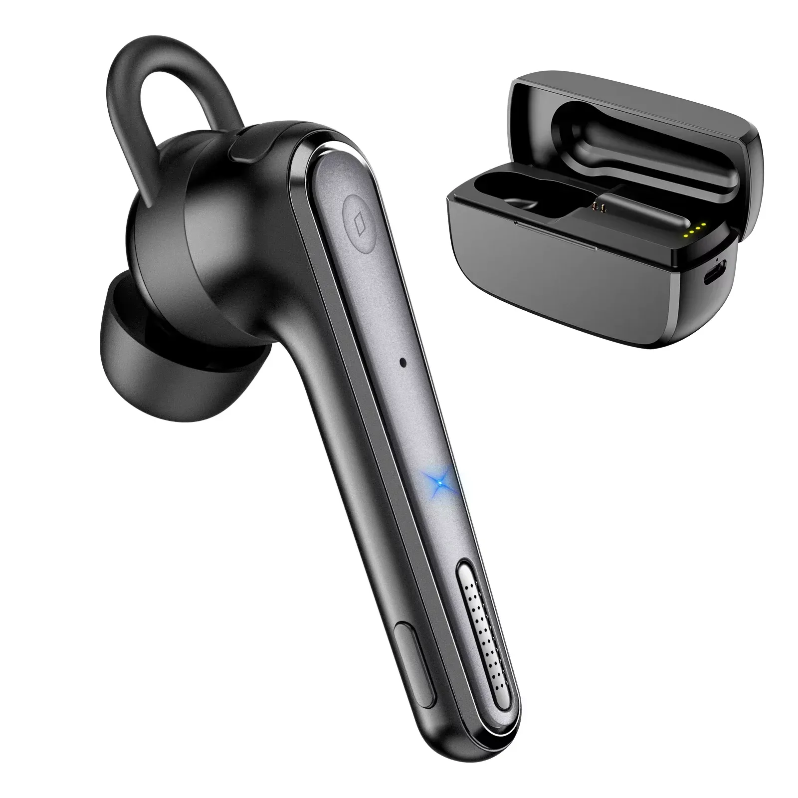 Casque Bluetooth mono-oreille pour conduite, mains libres, batterie 500 mAh, étui de charge sans fil 7