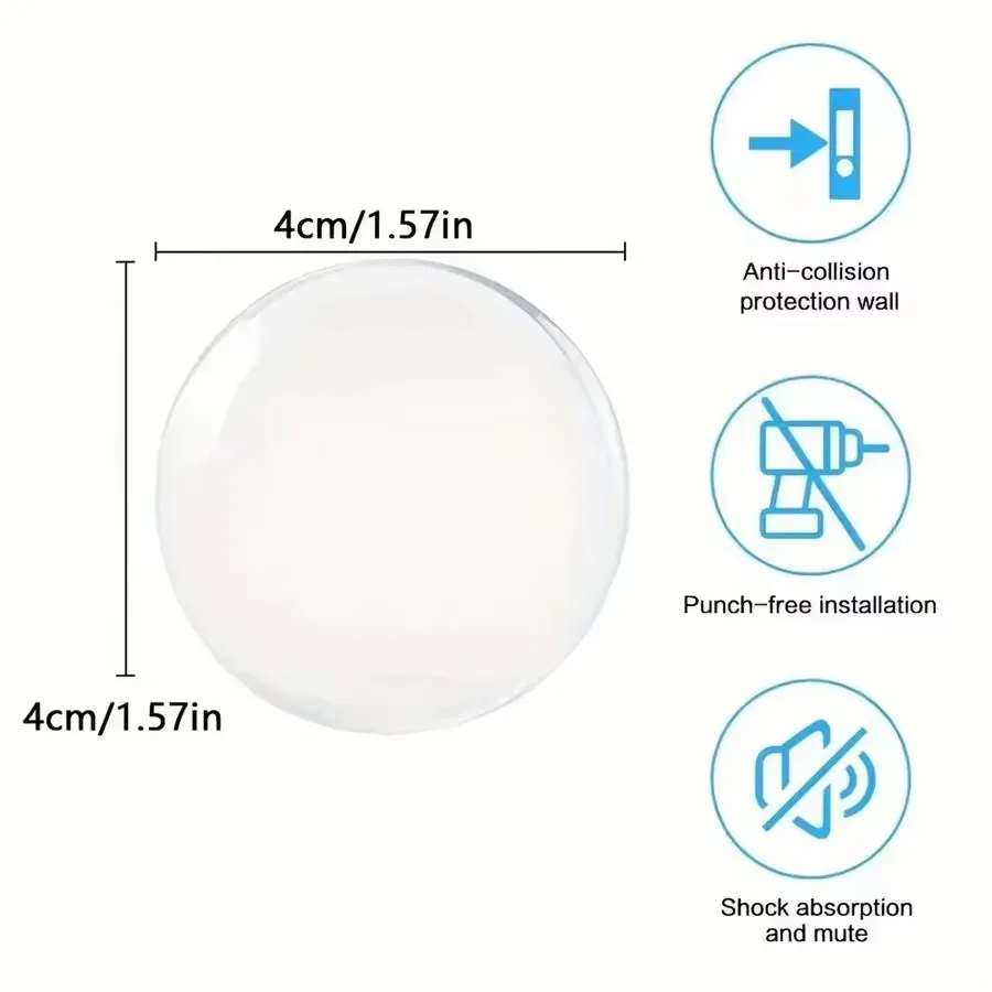 Protection murale transparente en caoutchouc souple pour poignée de porte, tampon anti-choc silencieux 2