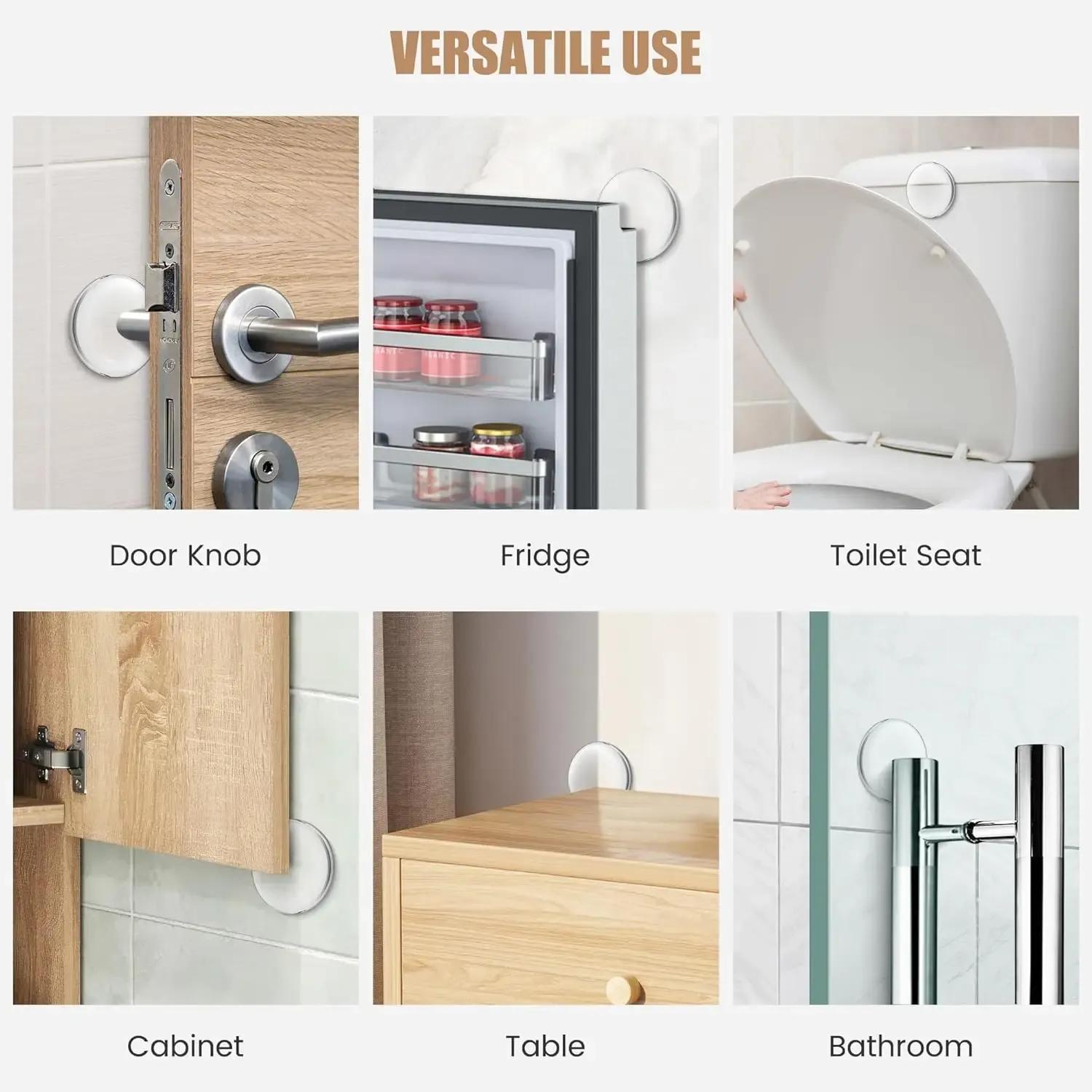Protection murale transparente en caoutchouc souple pour poignée de porte, tampon anti-choc silencieux 5