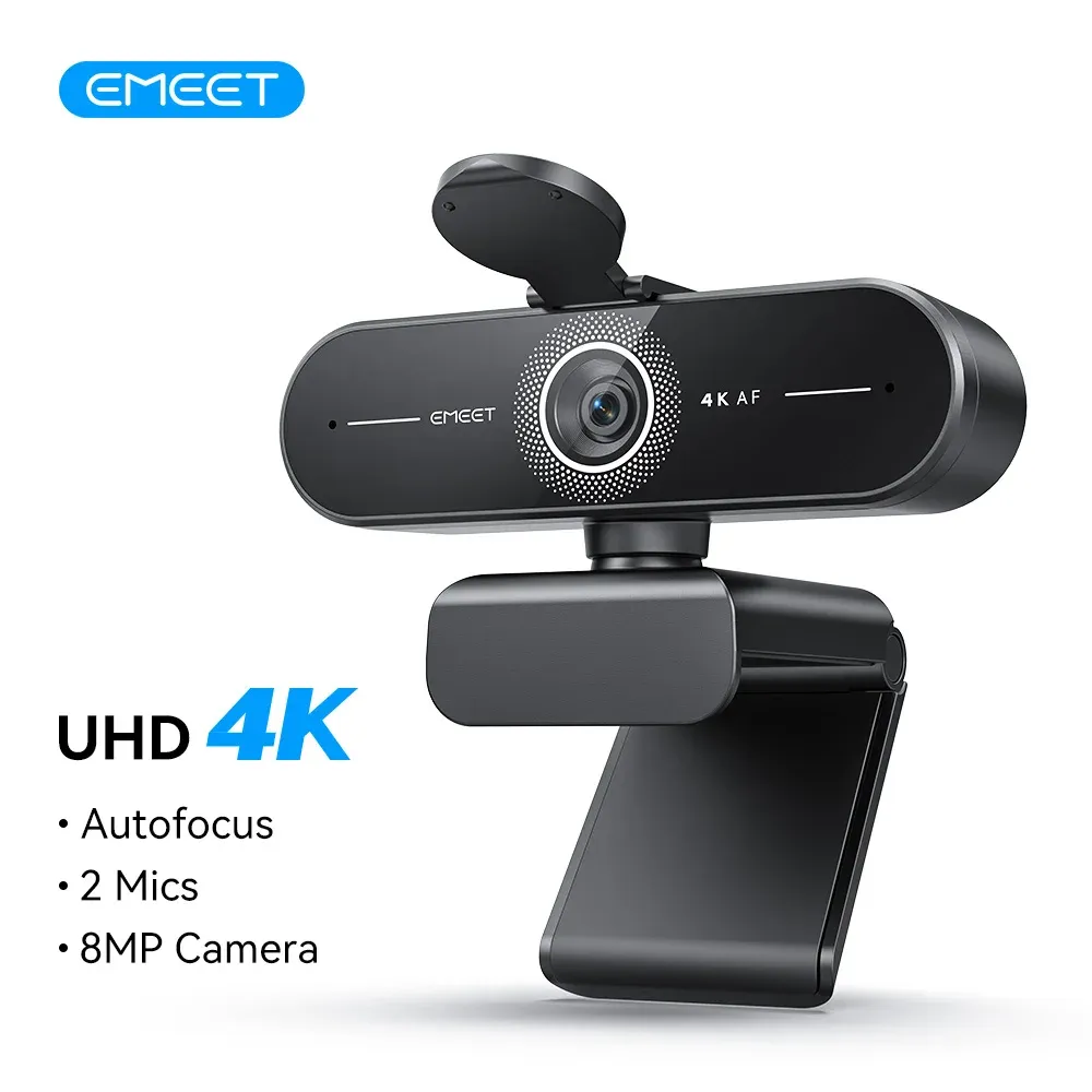 Webcam EMEET 4K/1080P pour PC, caméra vidéo à mise au point automatique PDAF avec double caméra et microphones intégrés, compatible Zoom et téléphones - Image 1