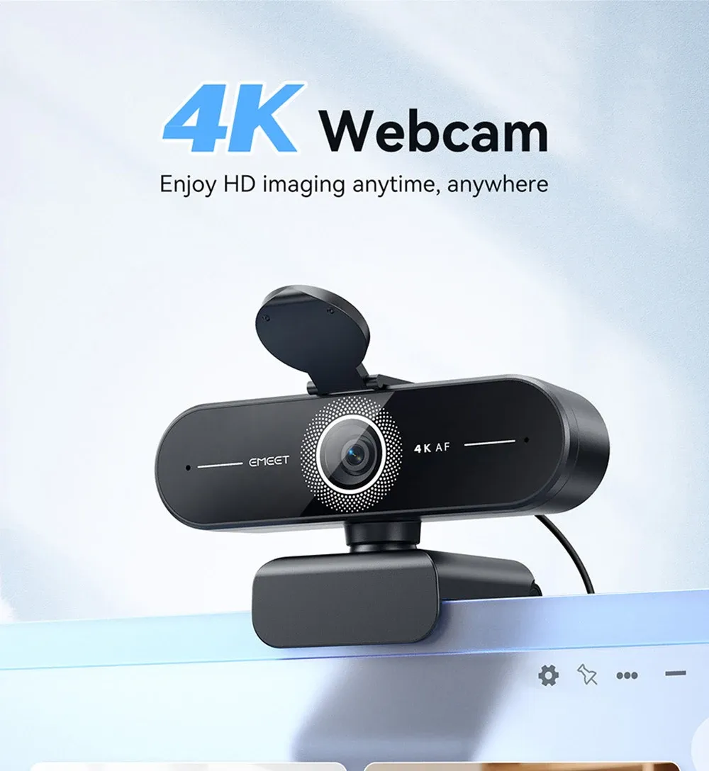 Webcam EMEET 4K UHD, vue de face