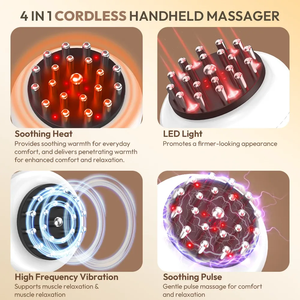 Masseur électrique de drainage lymphatique et de méridiens avec chaleur et vibration apaisante, brosse de sculpture corporelle pour jambes, bras, hanches et ventre 3