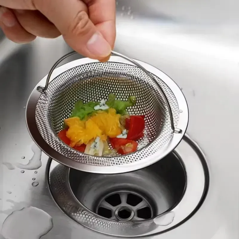 Bouchon de baignoire en acier inoxydable, filtre de douche avec poignée, crépine de lavabo en métal, siphon de sol pour cuisine - Image 1