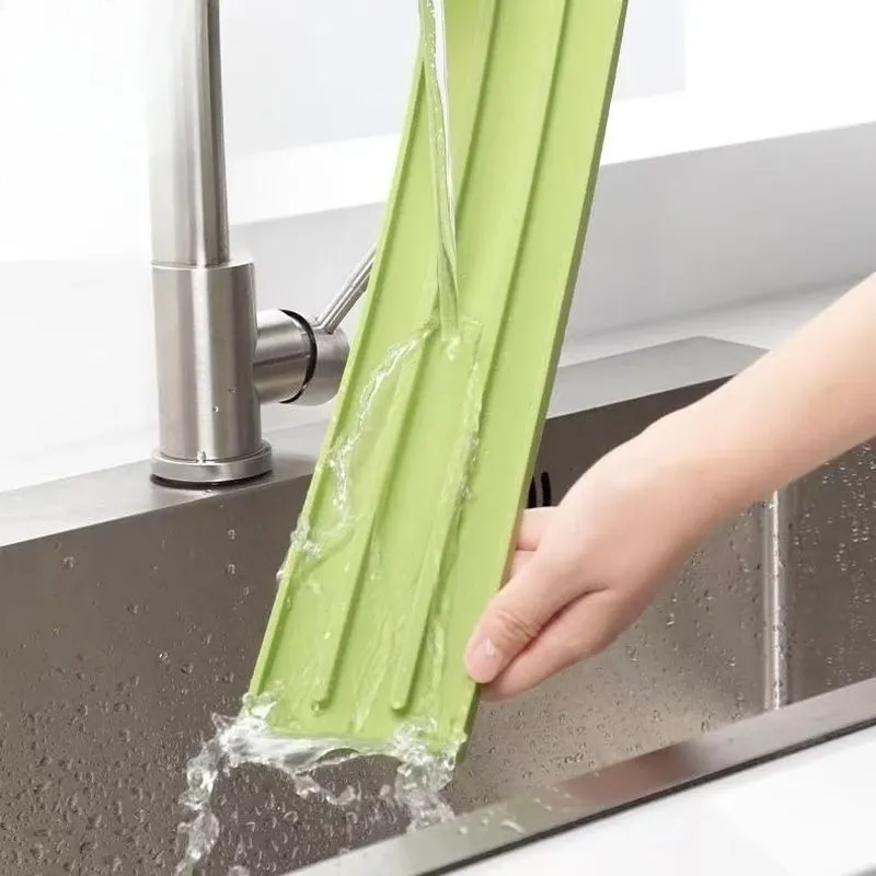 Support de rangement en silicone pour évier avec égouttoir, pour savon, éponge, brosse à récurer et ustensiles de cuisine 4