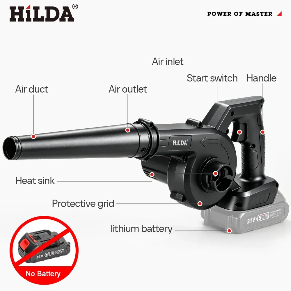 Souffleur à feuilles sans fil HILDA 21V 2 en 1, souffleur et aspirateur haute puissance 2