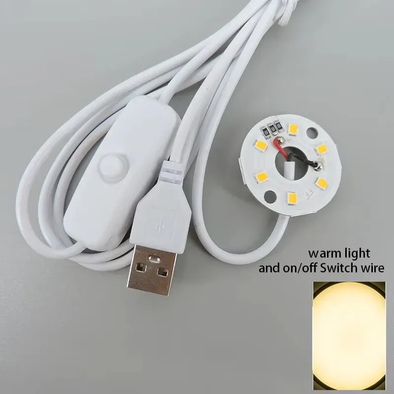 Lampe de lecture LED USB 5 V 3 W à lumière blanc chaud, puce 2835, variateur tactile, interrupteur et câble d'alimentation inclus, idéale pour la lecture nocturne, le bureau et la tablette 8