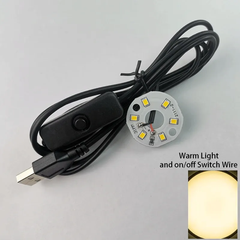 Lampe de lecture LED USB 5 V 3 W à lumière blanc chaud, puce 2835, variateur tactile, interrupteur et câble d'alimentation inclus, idéale pour la lecture nocturne, le bureau et la tablette 7