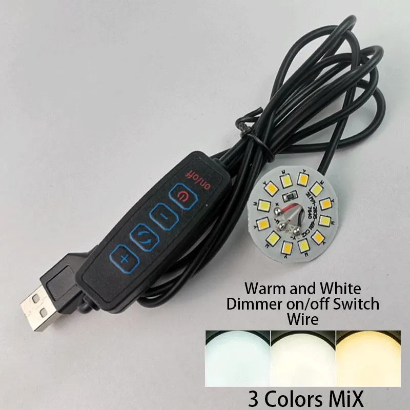 Lampe de lecture LED USB 5 V 3 W à lumière blanc chaud, puce 2835, variateur tactile, interrupteur et câble d'alimentation inclus, idéale pour la lecture nocturne, le bureau et la tablette 6