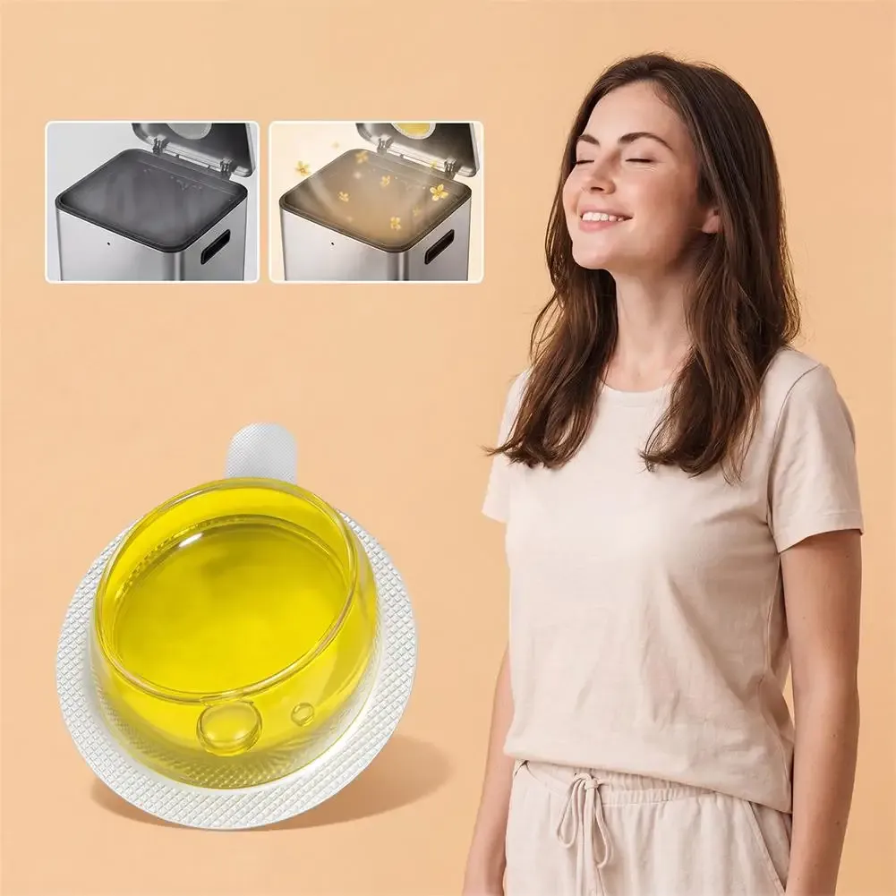 Détail du désodorisant adhésif pour poubelle