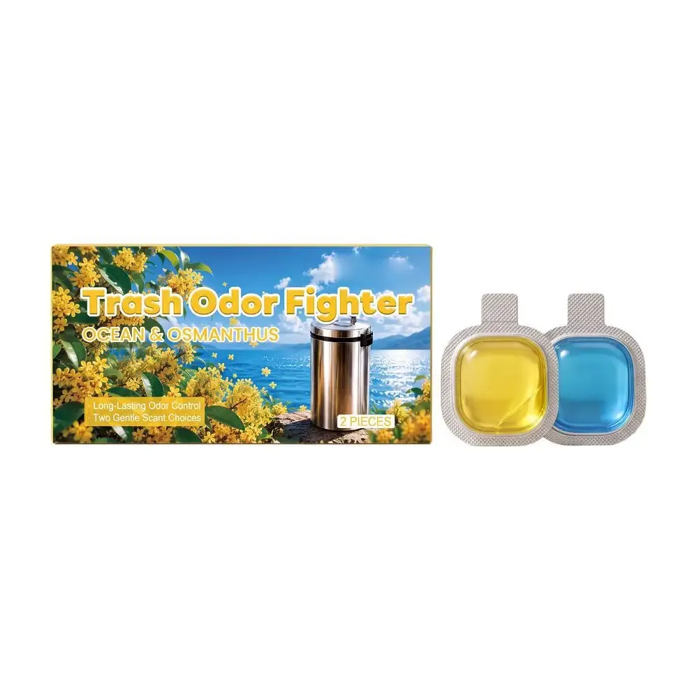 Désodorisant adhésif pour poubelle aux notes d'osmanthus et de lavande, capsules parfumées longue durée 8