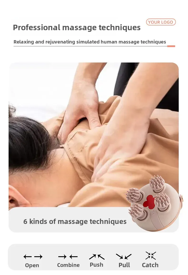 Masseur électrique de cuir chevelu, mise en situation