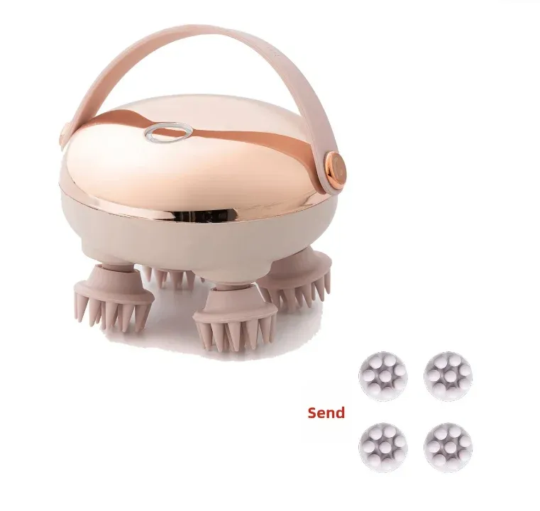 Masseur électrique pour cuir chevelu étanche, rechargeable, masseur de tête portable avec 4 griffes de massage pour le soulagement du stress, la relaxation du corps, du cou, du dos et des animaux de compagnie 11