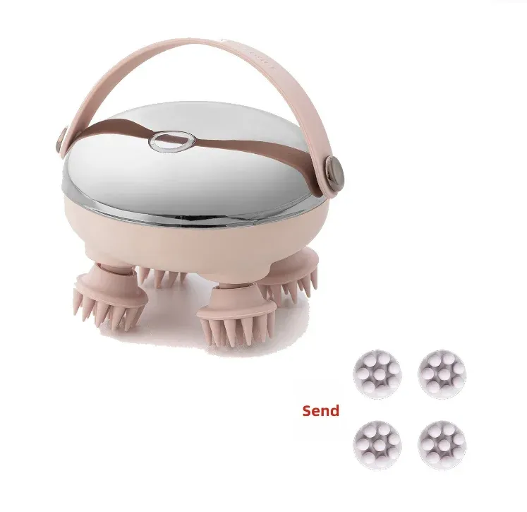 Masseur électrique pour cuir chevelu étanche, rechargeable, masseur de tête portable avec 4 griffes de massage pour le soulagement du stress, la relaxation du corps, du cou, du dos et des animaux de compagnie 7